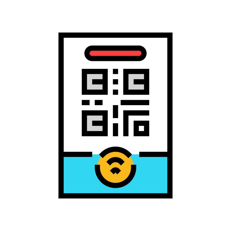 tap to connect nfc technology color icon illustration vector