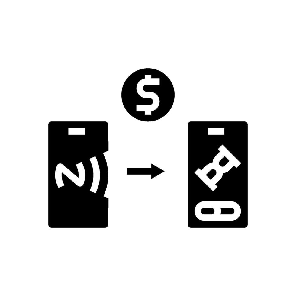 payment progress nfc technology glyph icon illustration vector