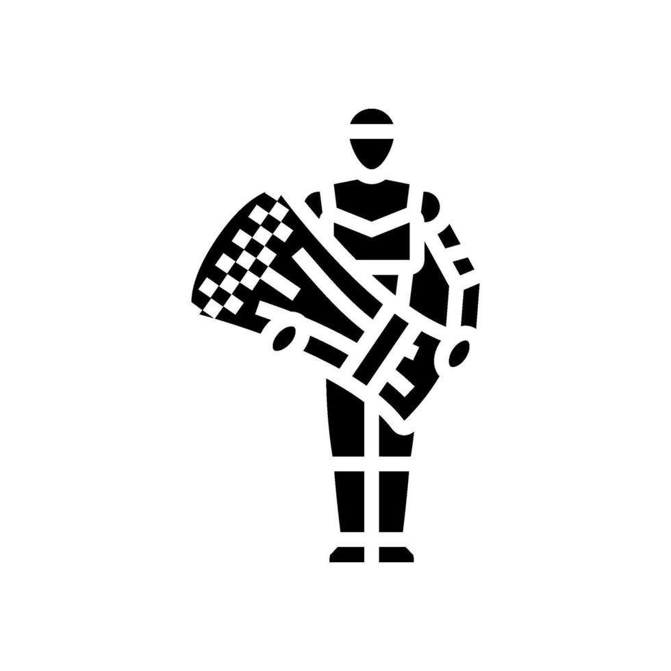 harvesting robot glyph icon illustration vector