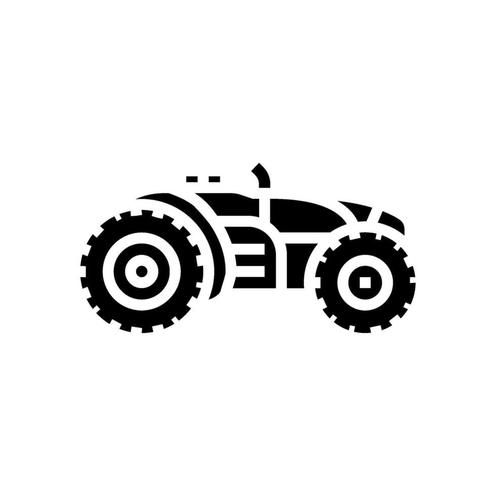 autonomous tractor robot harvests glyph icon illustration vector
