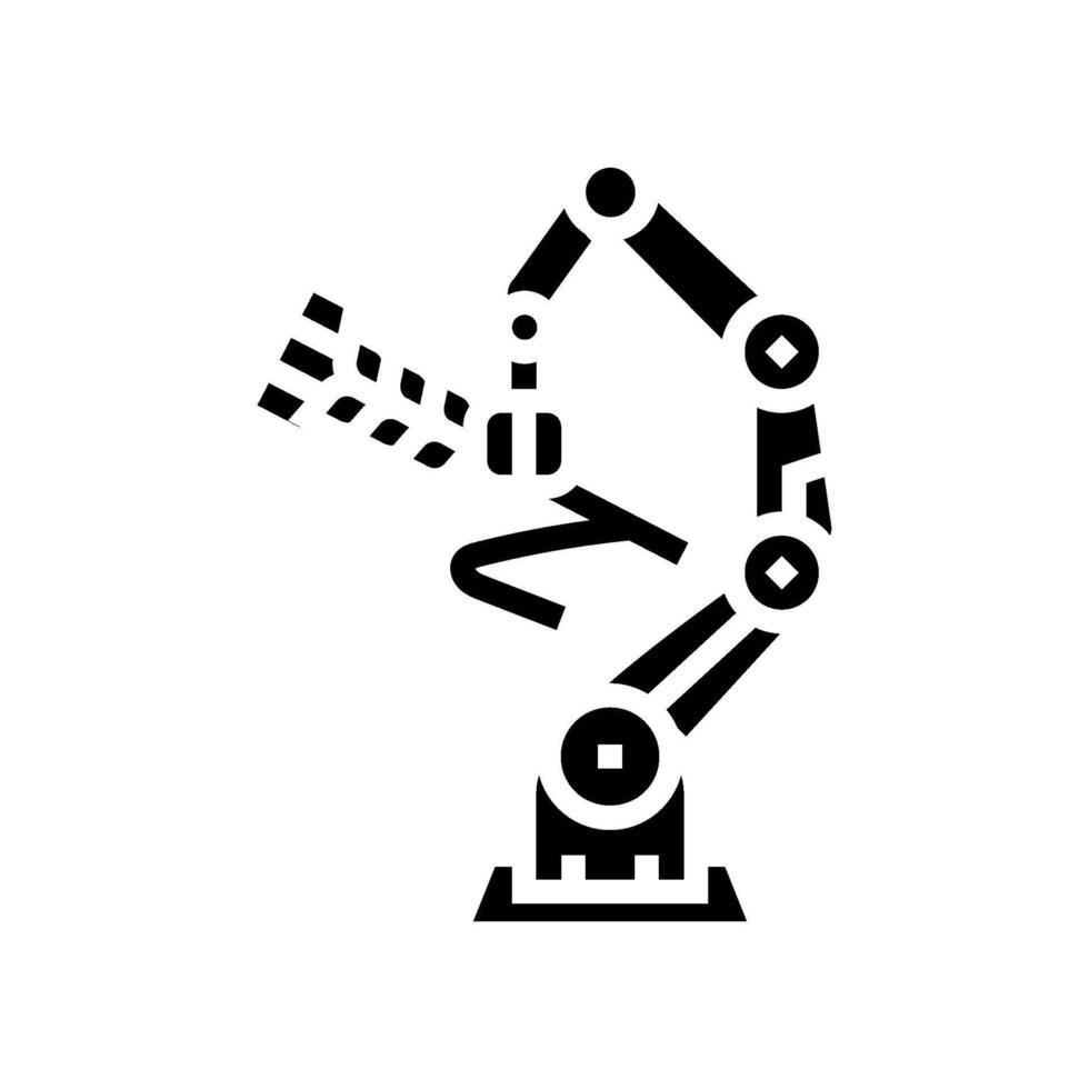 robotic arm crops robot harvests glyph icon illustration vector