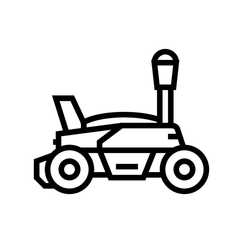 field scanning robot harvests line icon illustration vector