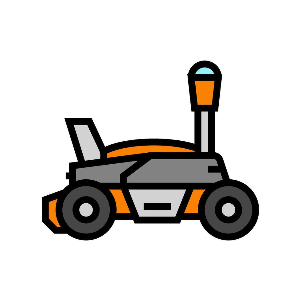 field scanning robot harvests color icon illustration vector
