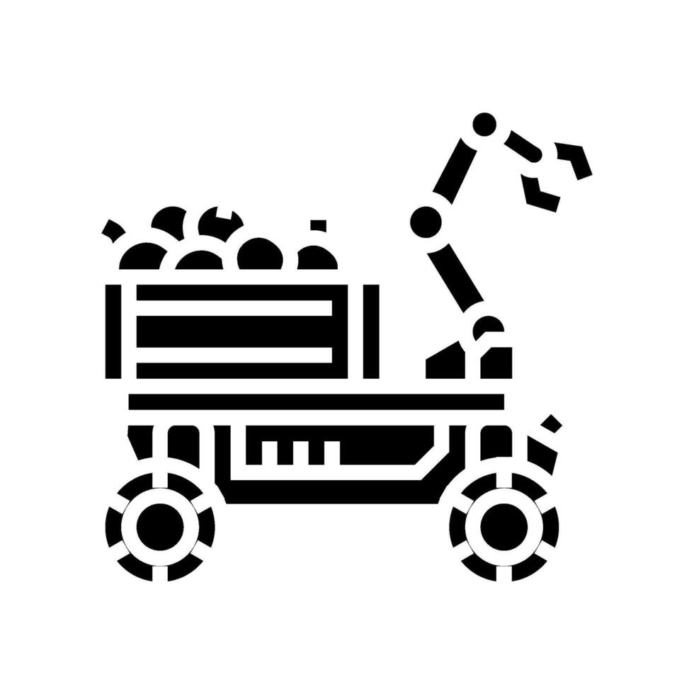 fruit picker robot harvests glyph icon illustration vector