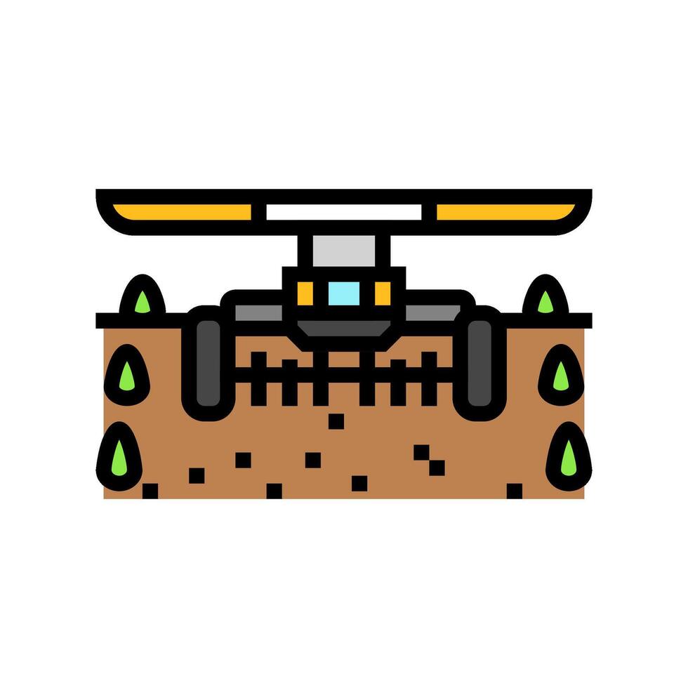 weeding robot harvests color icon illustration vector