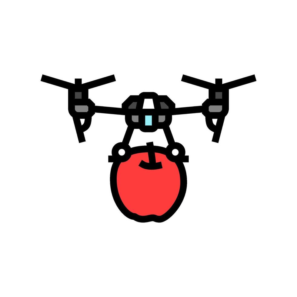harvesting drone robot harvests color icon illustration vector