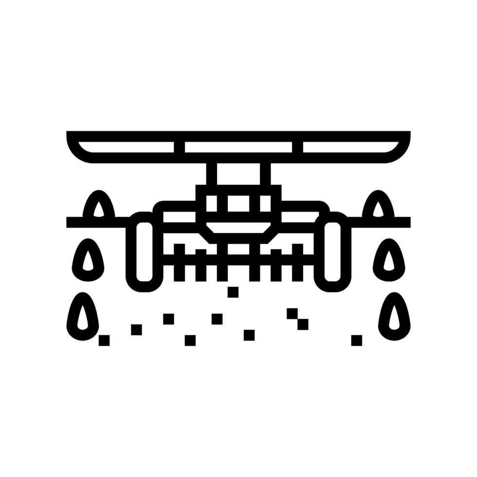 weeding robot harvests line icon illustration vector