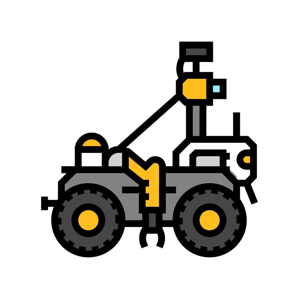 soil analysis robot harvests color icon illustration vector