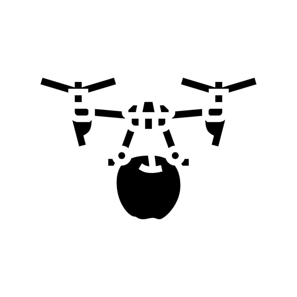 harvesting drone robot harvests glyph icon illustration vector