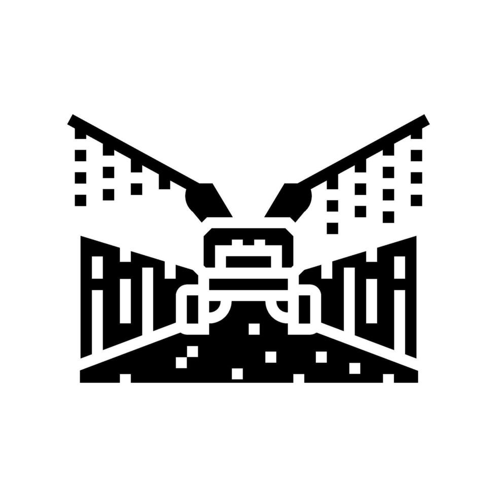 watering robot harvests glyph icon illustration vector