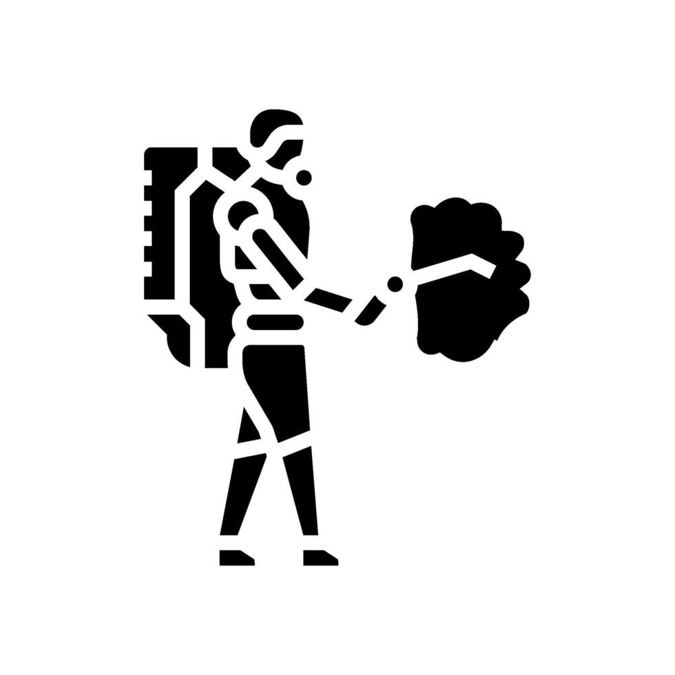 pest control robot harvests glyph icon illustration vector