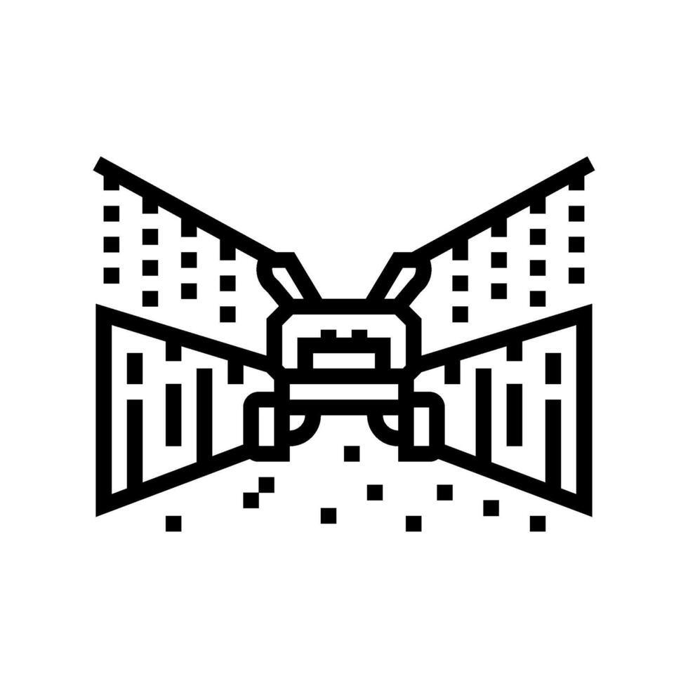 watering robot harvests line icon illustration vector