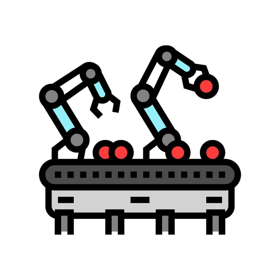 robotic sorting system robot harvests color icon illustration vector