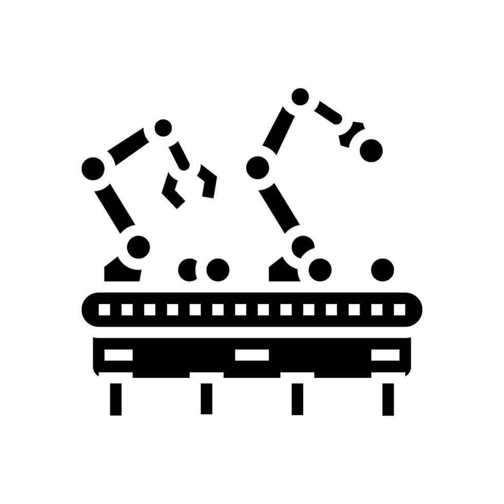 robotic sorting system robot harvests glyph icon illustration vector