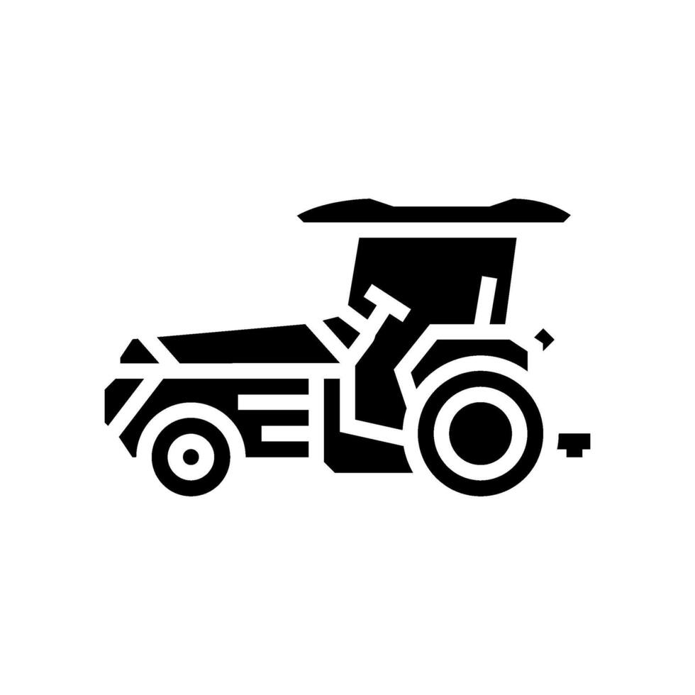smart tractor agri tech glyph icon illustration vector