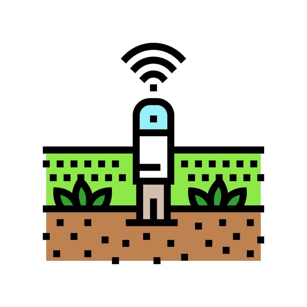 plant sensor agri tech color icon illustration vector