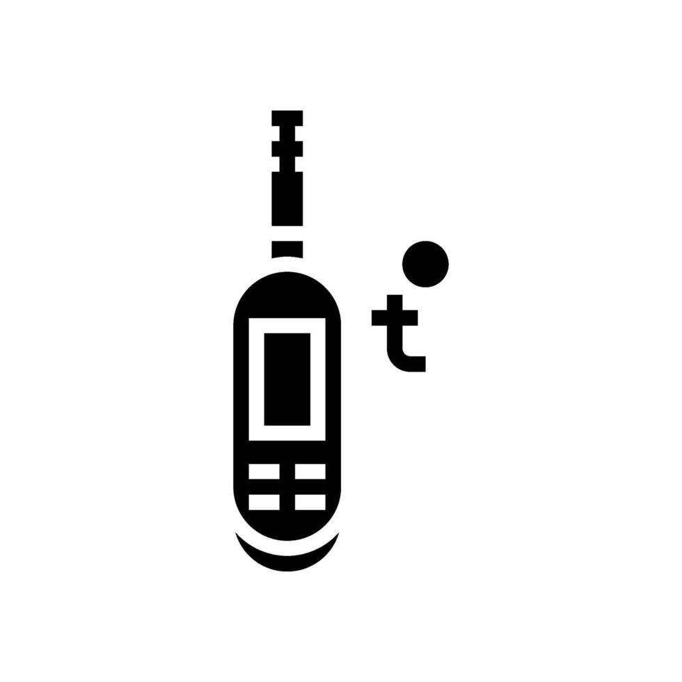 digital thermometer agri tech glyph icon illustration vector