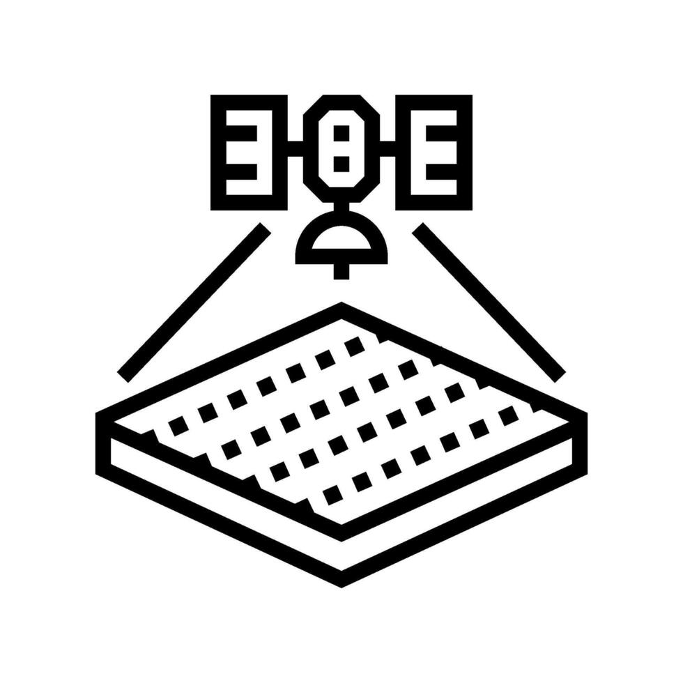 satellite for field mapping line icon illustration vector