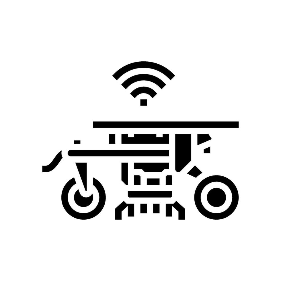 farm robot agri tech glyph icon illustration vector