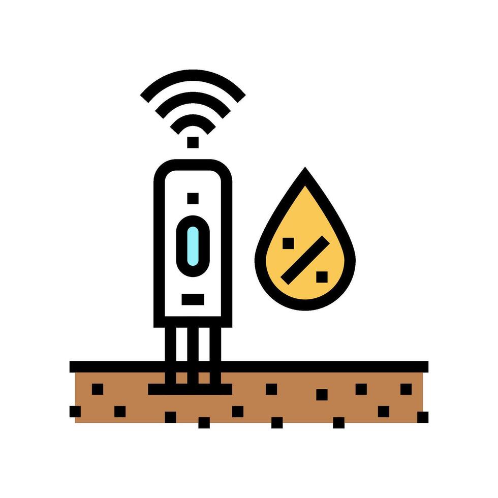 soil moisture sensor agri tech color icon illustration vector