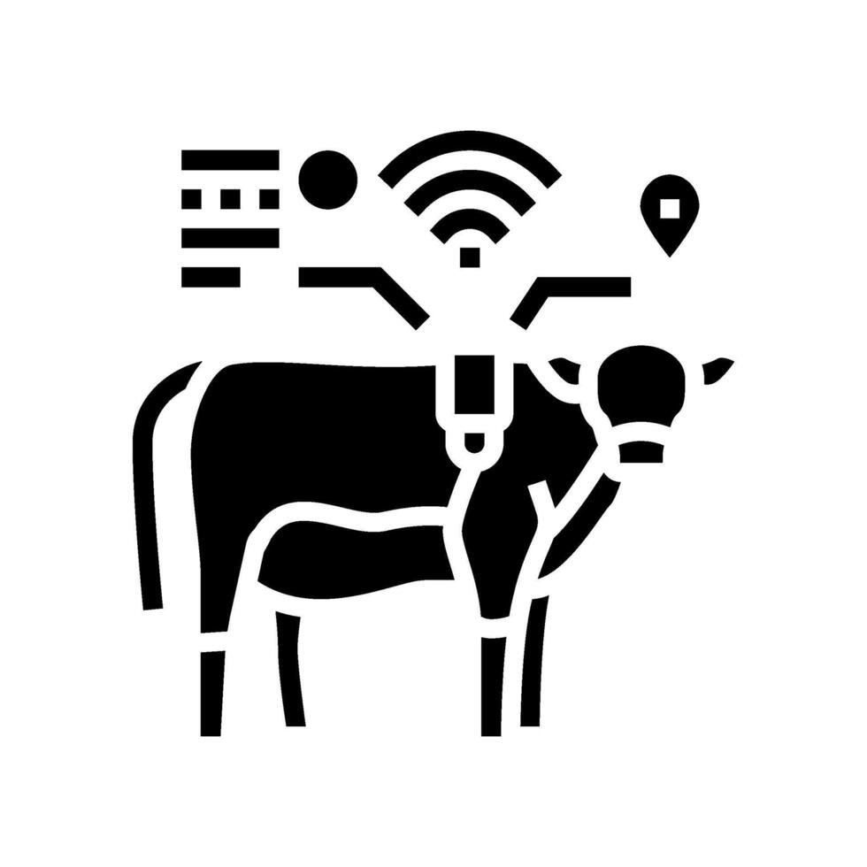 livestock tracker agri tech glyph icon illustration vector