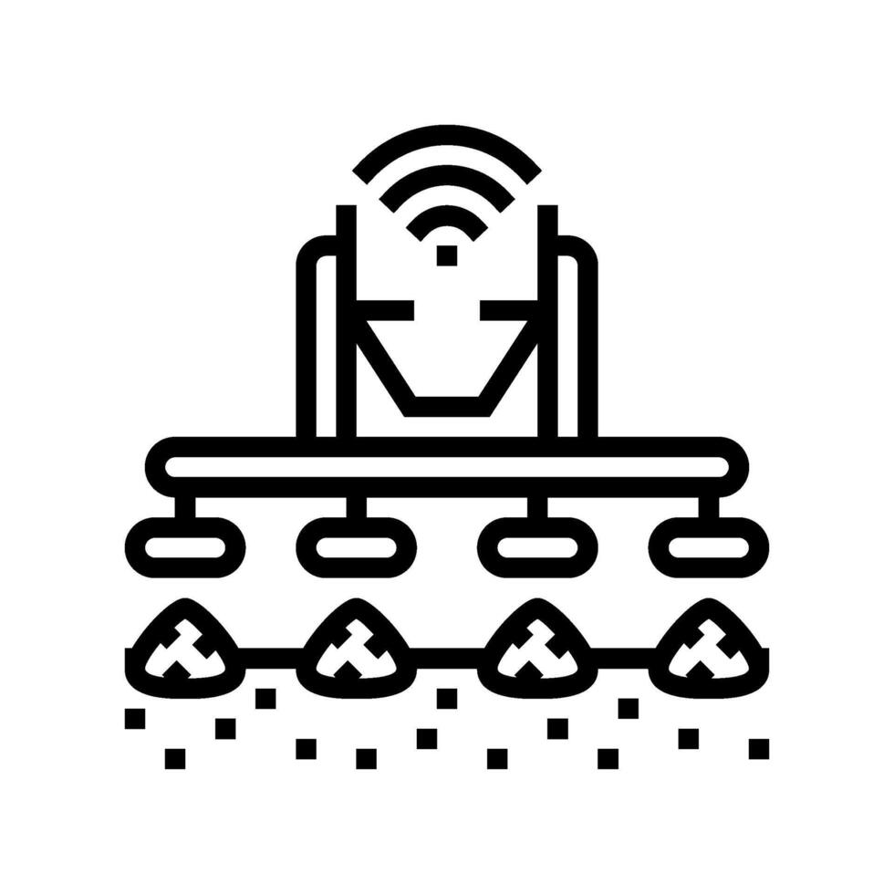 automated feeder agri tech line icon illustration vector