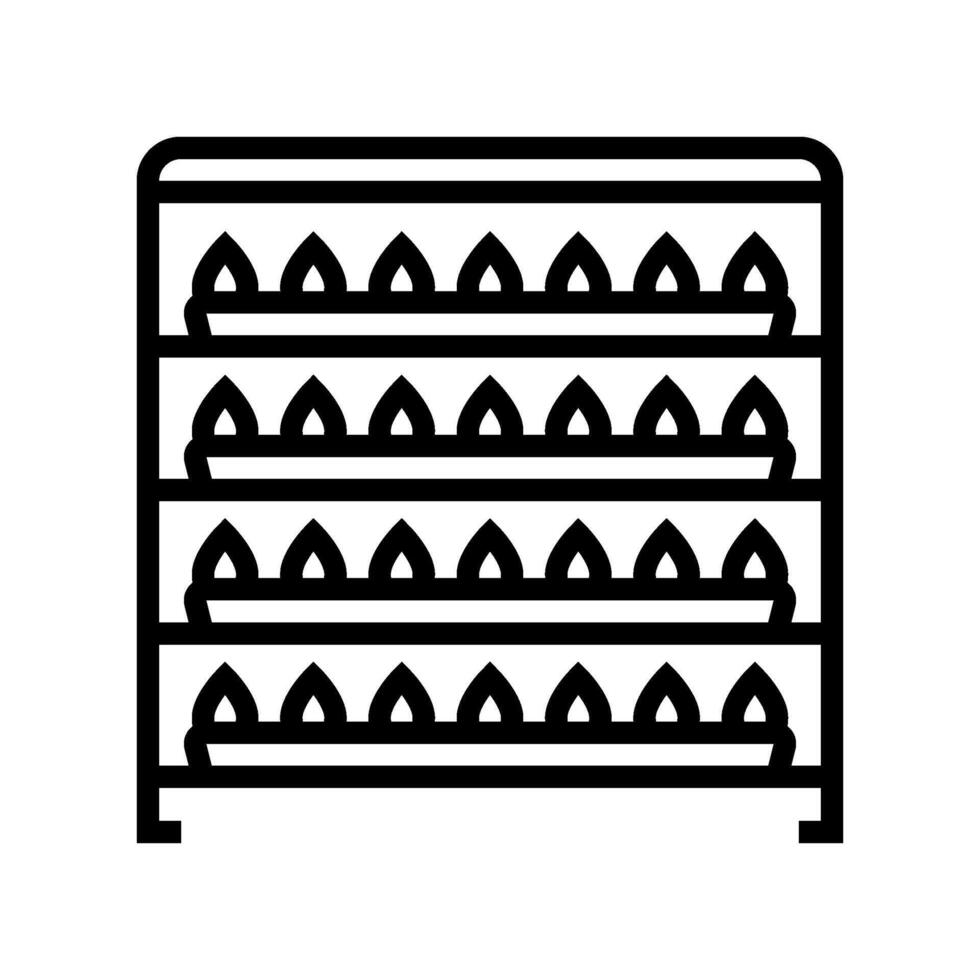 vertical farming rack agri tech line icon illustration vector