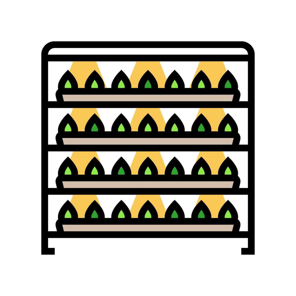 vertical farming rack agri tech color icon illustration vector
