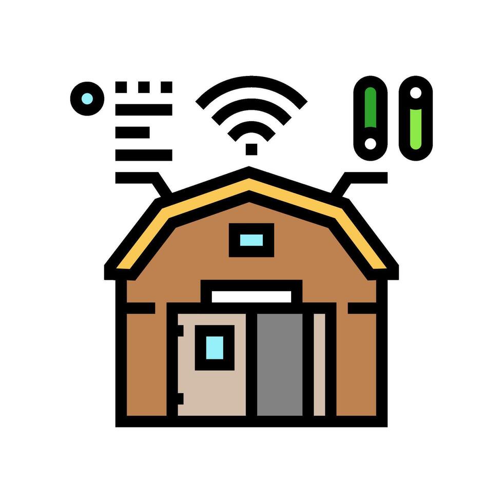 smart barn agri tech color icon illustration vector