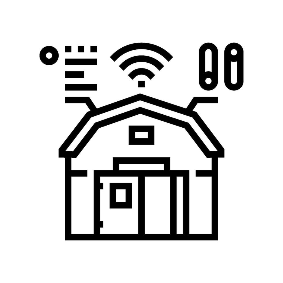 smart barn agri tech line icon illustration vector