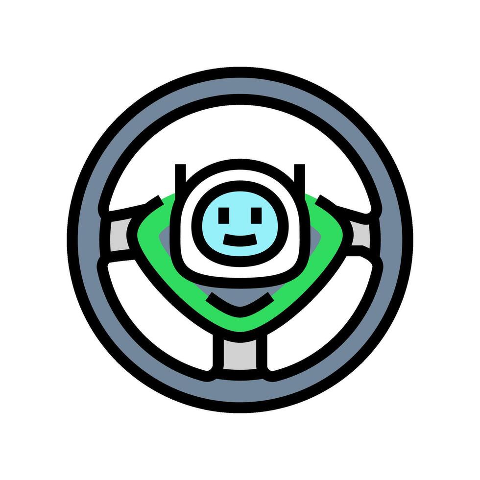 steering wheel with ai color icon illustration vector
