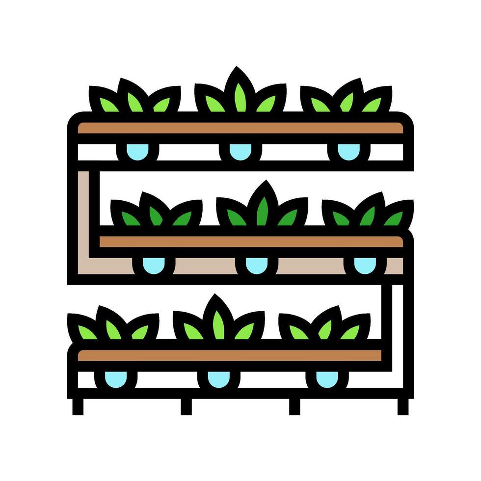 hydroponics system agri tech color icon illustration vector
