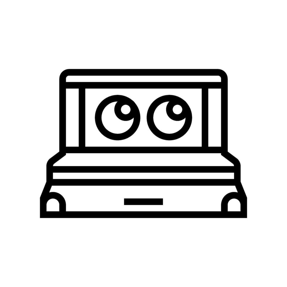 lidar sensor autonomous vehicle line icon illustration vector