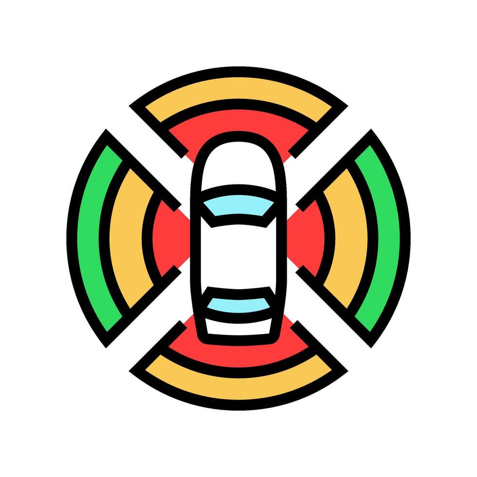 sensor array autonomous vehicle color icon illustration vector