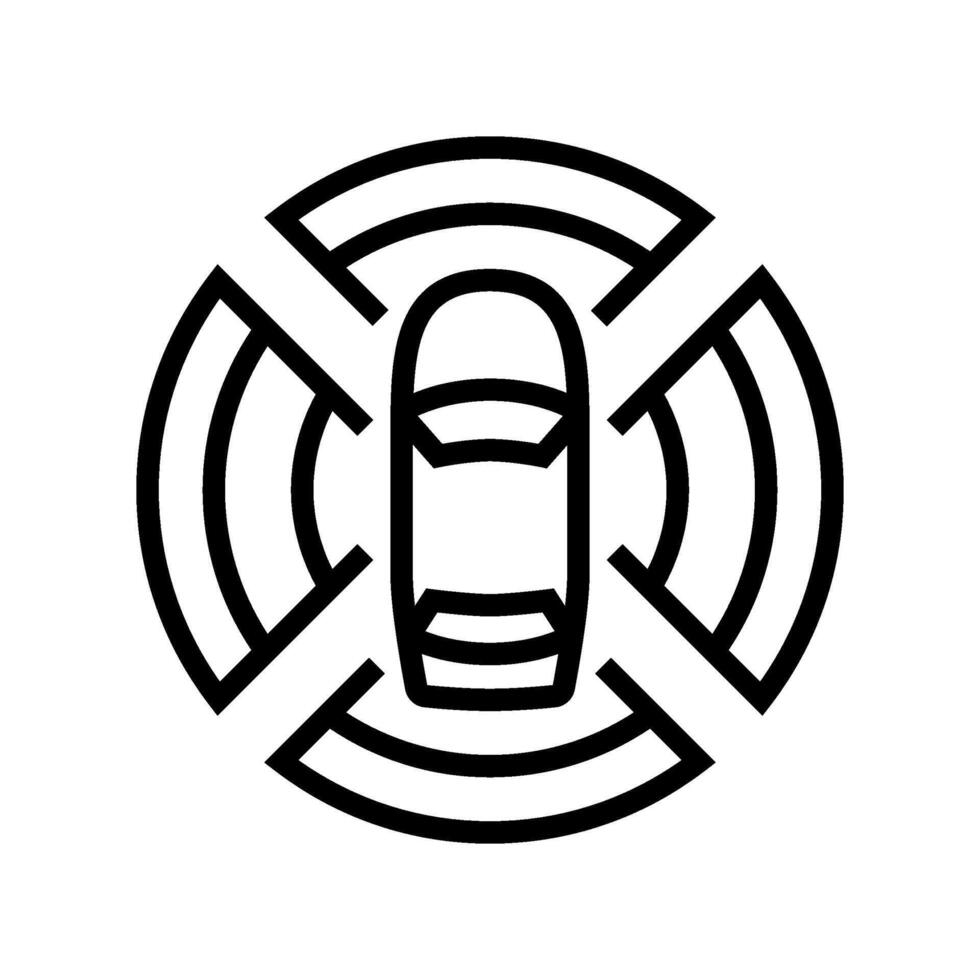 sensor array autonomous vehicle line icon illustration vector