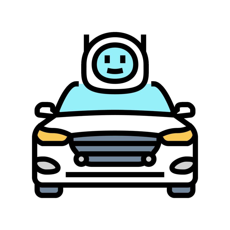 autonomous drone autonomous vehicle color icon illustration vector
