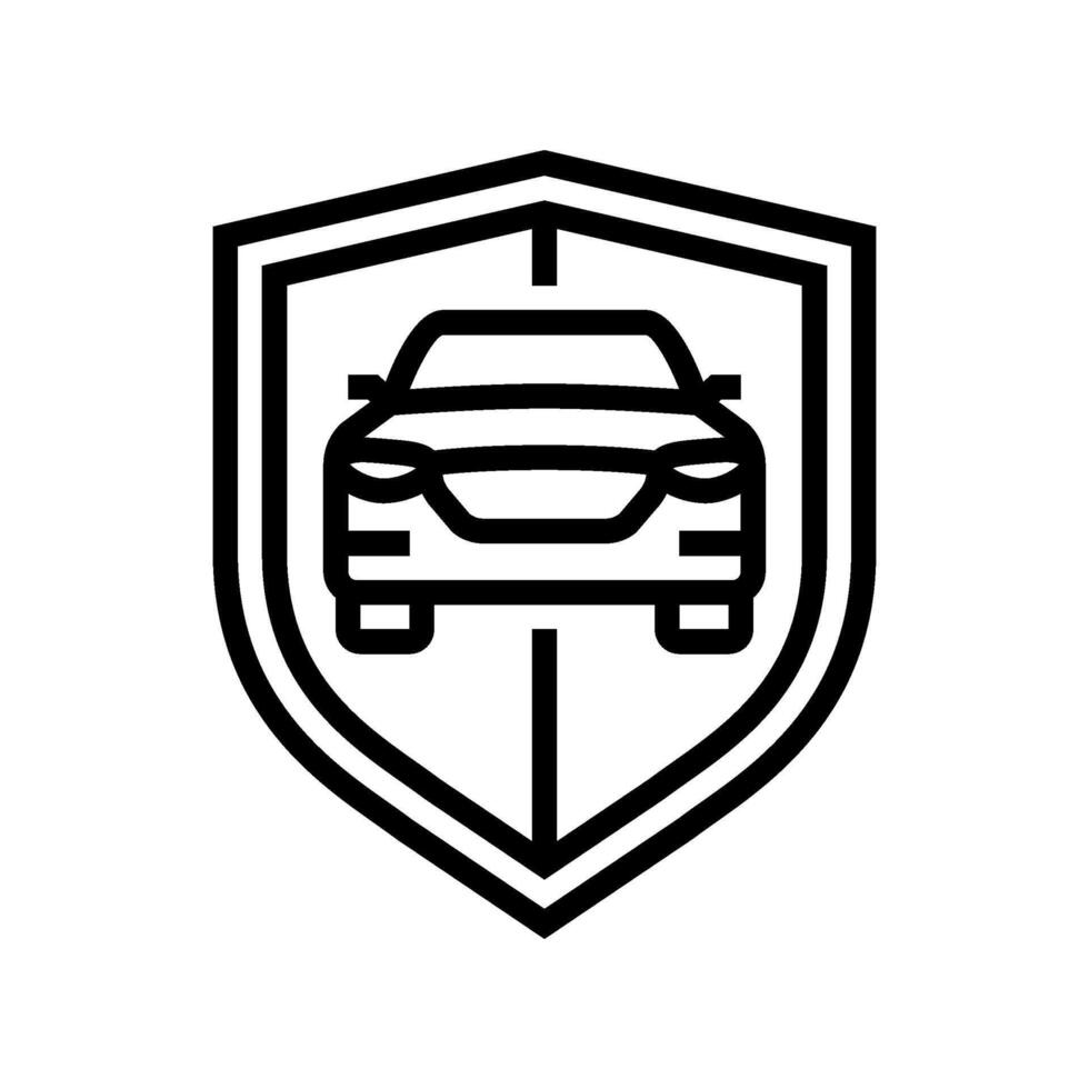 safety shield autonomous vehicle line icon illustration vector