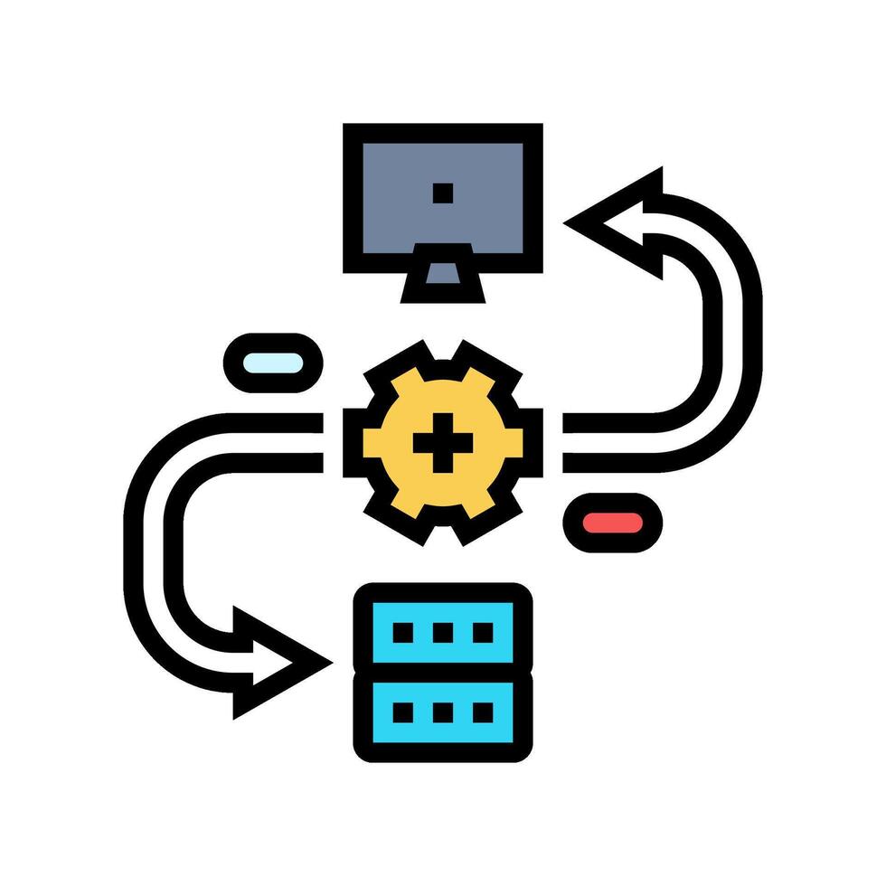 api connection big data color icon illustration vector