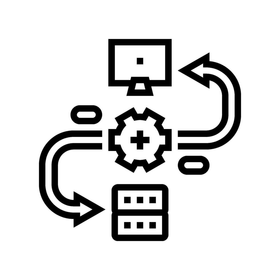 api connection big data line icon illustration vector