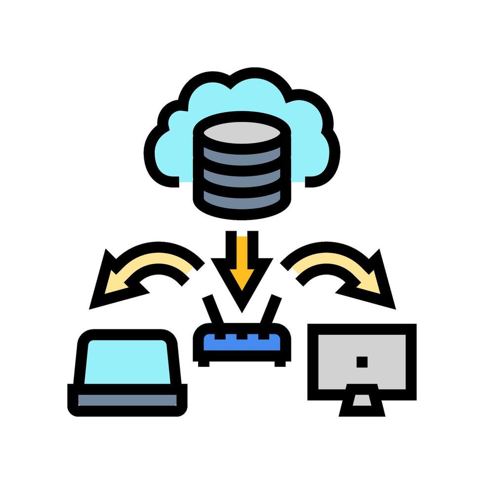 infrastructure cloud computing color icon illustration vector