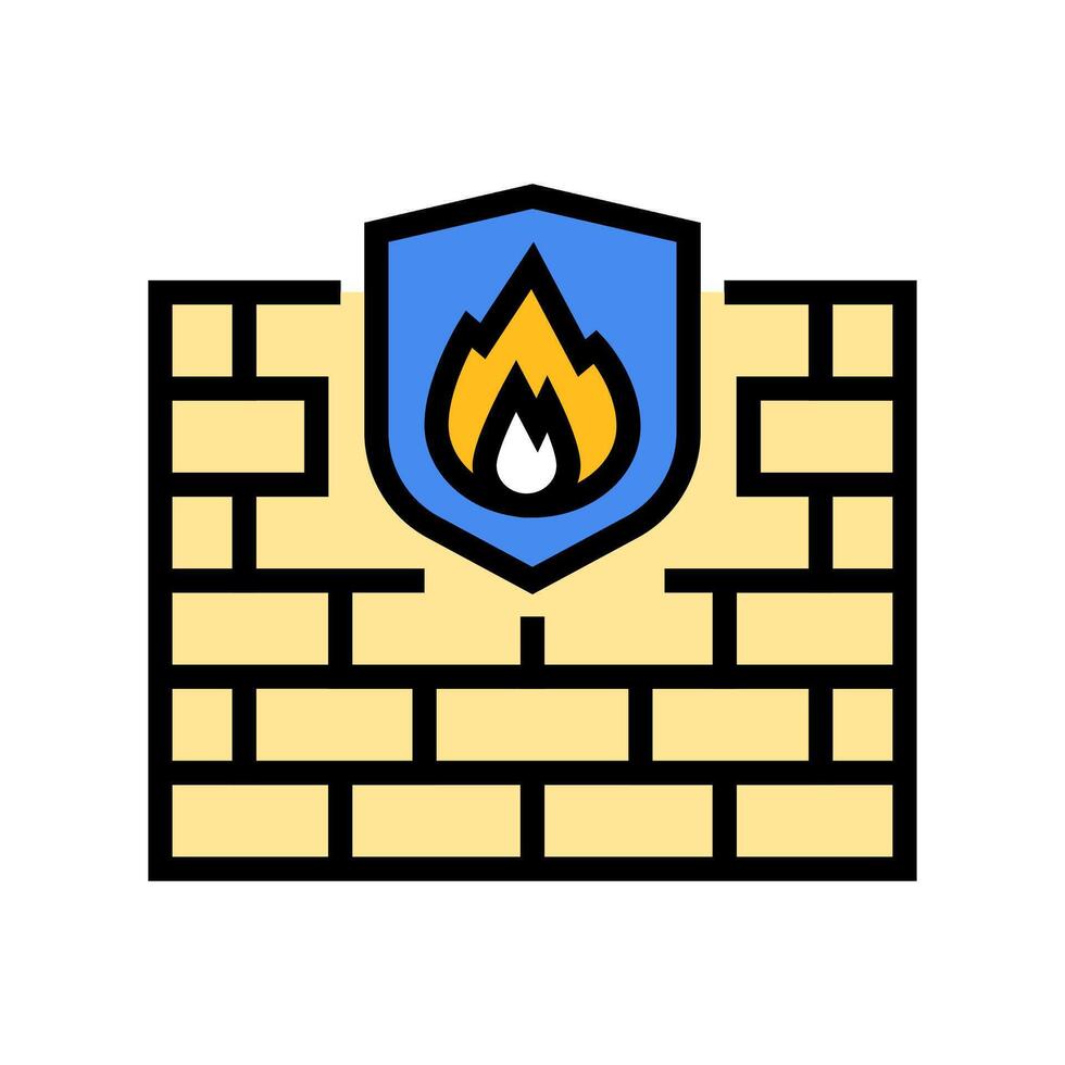 firewall cloud computing color icon illustration vector