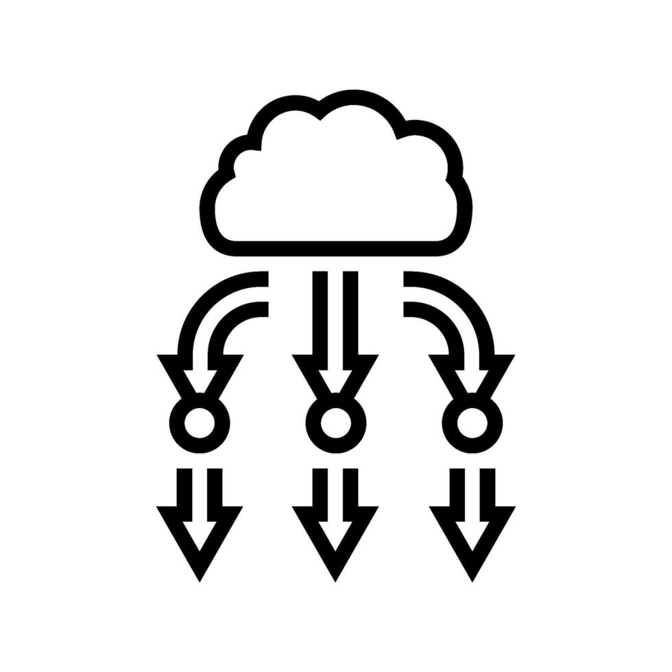 load balancer cloud computing line icon illustration vector