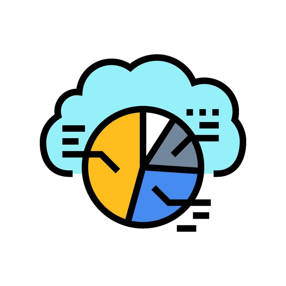 graph cloud computing color icon illustration vector
