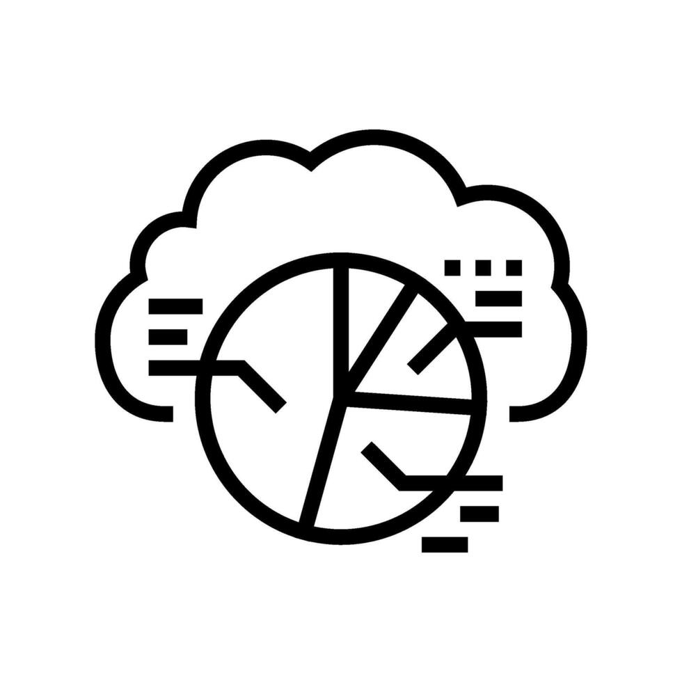 graph cloud computing line icon illustration vector