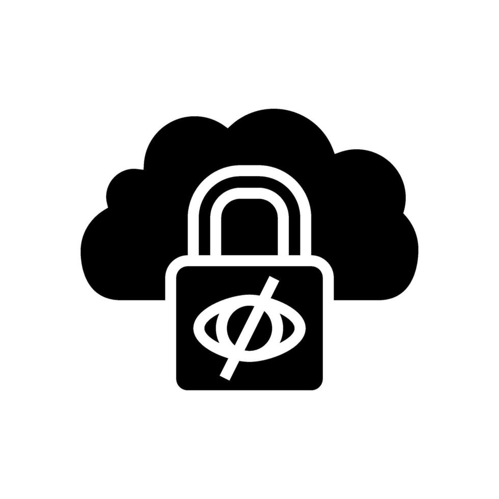 private cloud computing glyph icon illustration vector