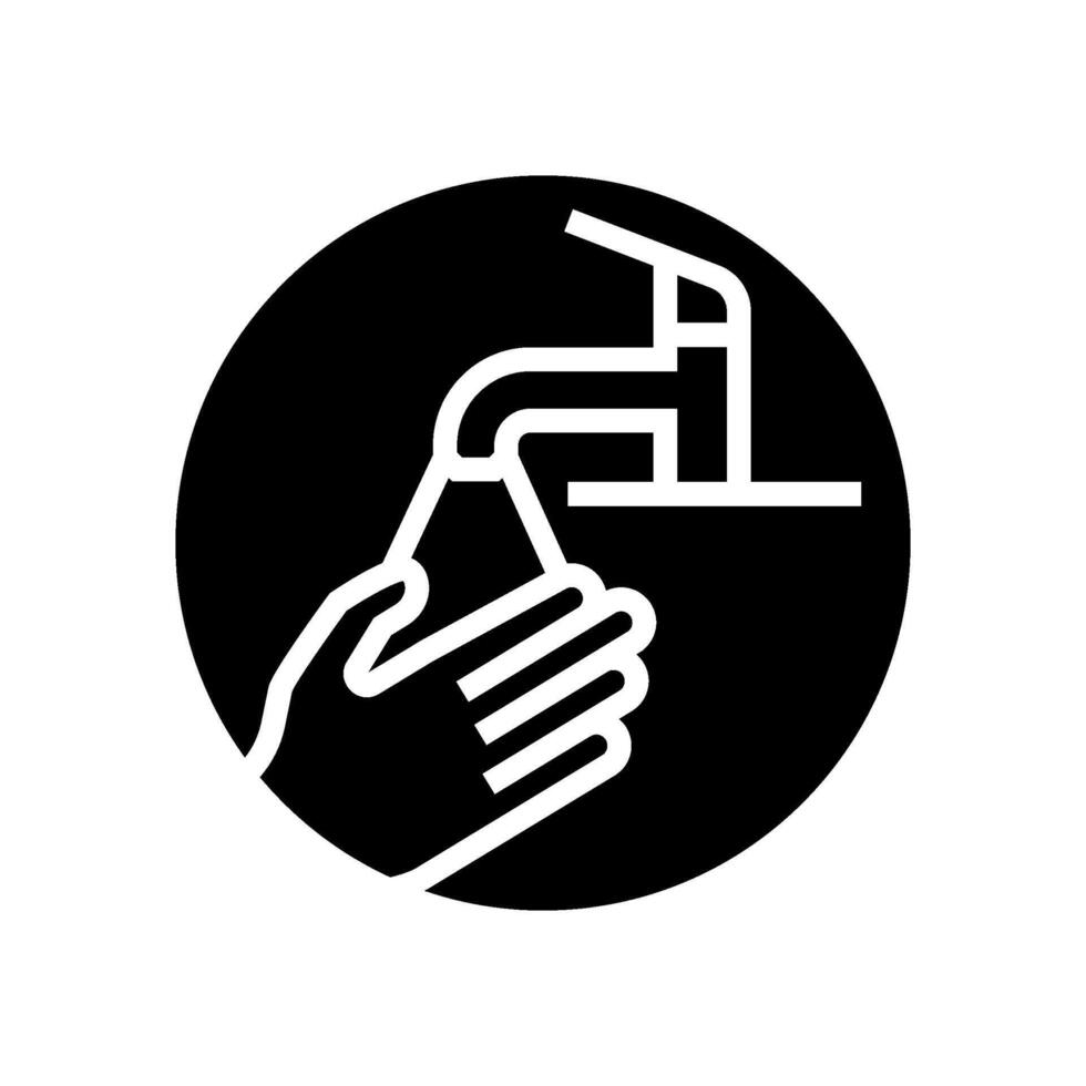 handwashing reminder glyph icon illustration vector
