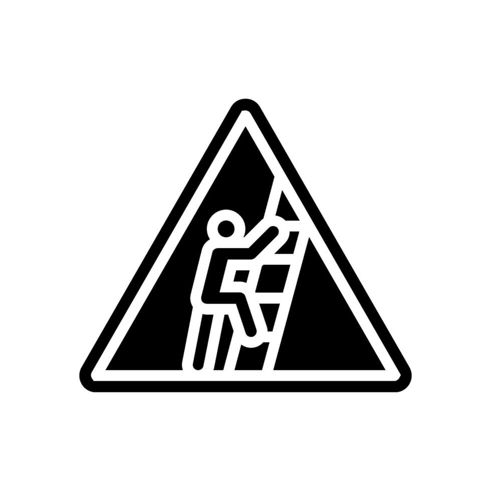 ladder safety injury prevention glyph icon illustration vector