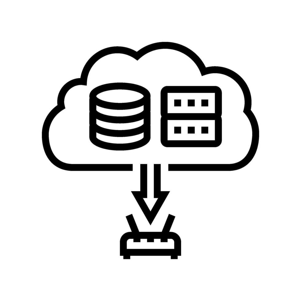 cloud infrastructure data center line icon illustration vector