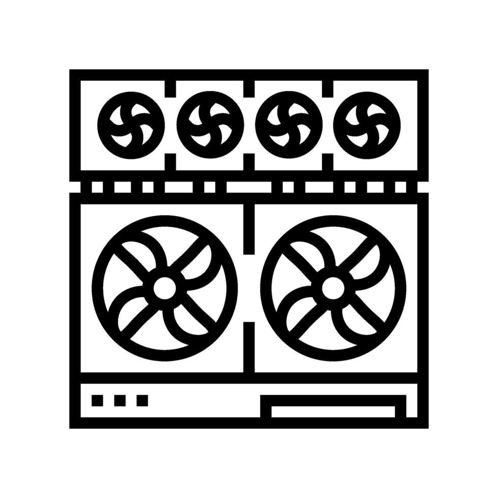 cooling fan data center line icon illustration vector