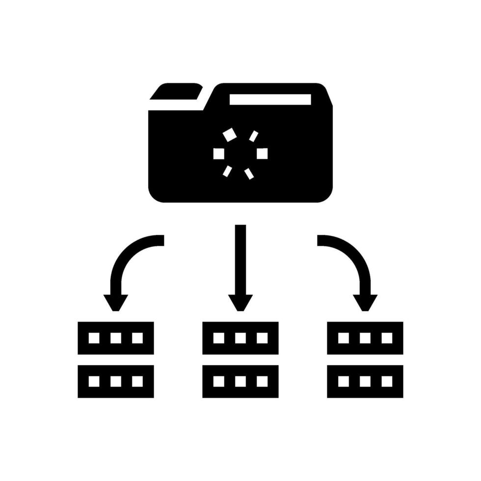 load balancer data center glyph icon illustration vector
